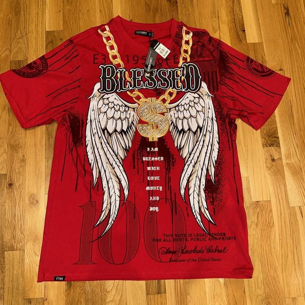 NWT Contender Affliction‎ Style Shirt Mens 3XL. Red